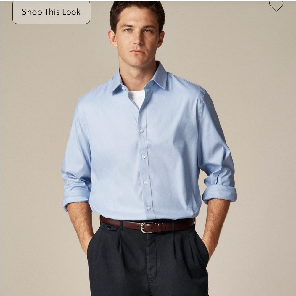 Men’s J. Crew Performance Slim Fit Blue Button Down Dress Shirt Medium